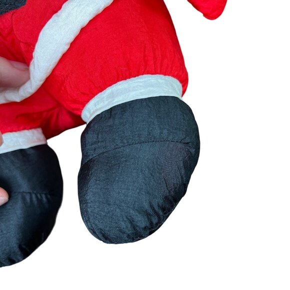 Vintage Santa Claus Red Nylon Plush Stuffed Toy Christmas J.S. International - Picture 5 of 9